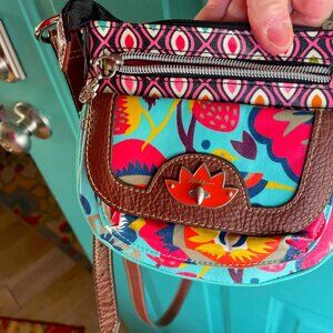New Lily Bloom Crossbody Bag Floral Purse Crossbody Shoulder 7"X 6 1/2"